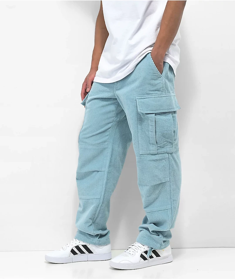 Empyre Light Blue Corduroy Cargo Skate Pants
