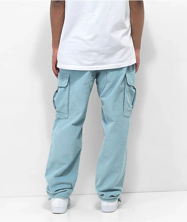 Empyre Light Blue Corduroy Cargo Skate Pants at Hamilton Place in