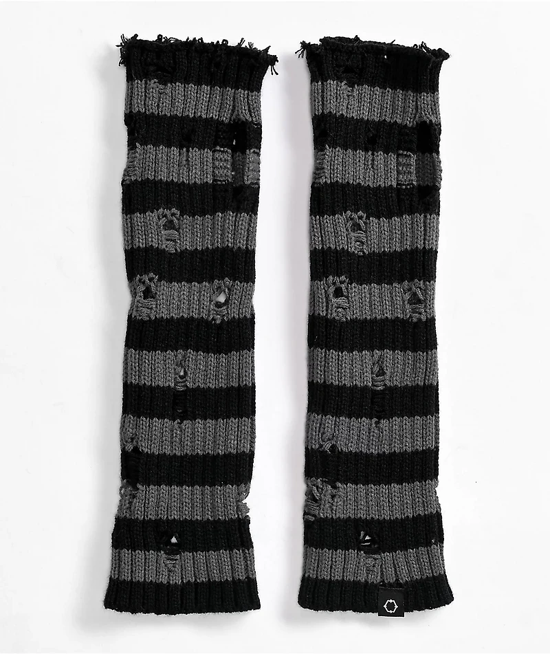 Empyre Locklan Black & Grey Stripes Arm Warmers