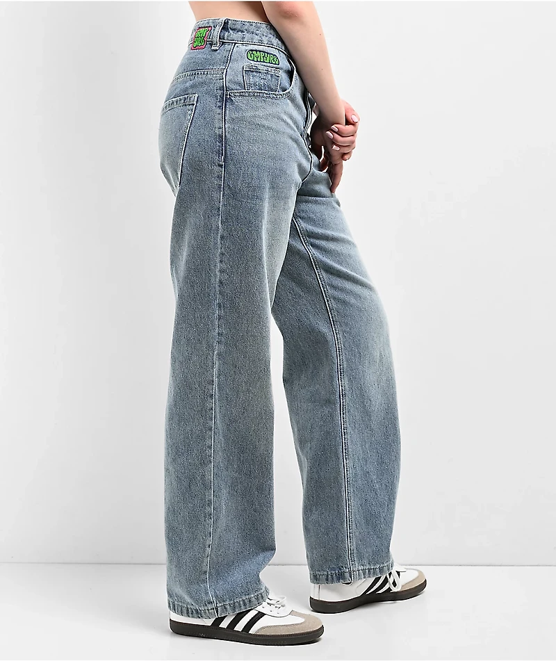 Empyre Loiter Slouchy Parkway Blue Wash Straight Leg Jeans