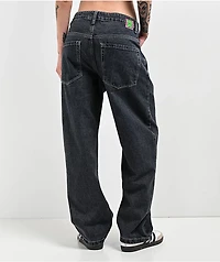 Empyre Loiter Slouchy Straight Leg Petrol Blue Denim Jeans