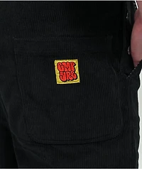 Empyre Loose Fit Black Corduroy Overalls