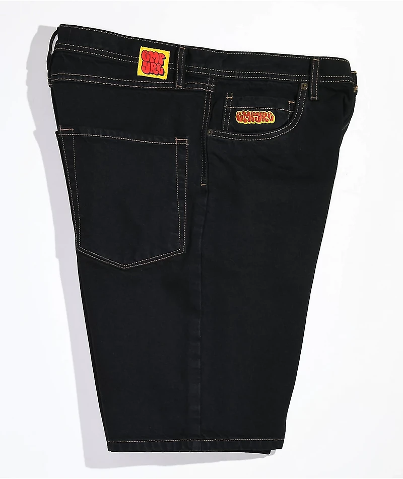 Empyre Loose Fit Black Denim Skate Shorts