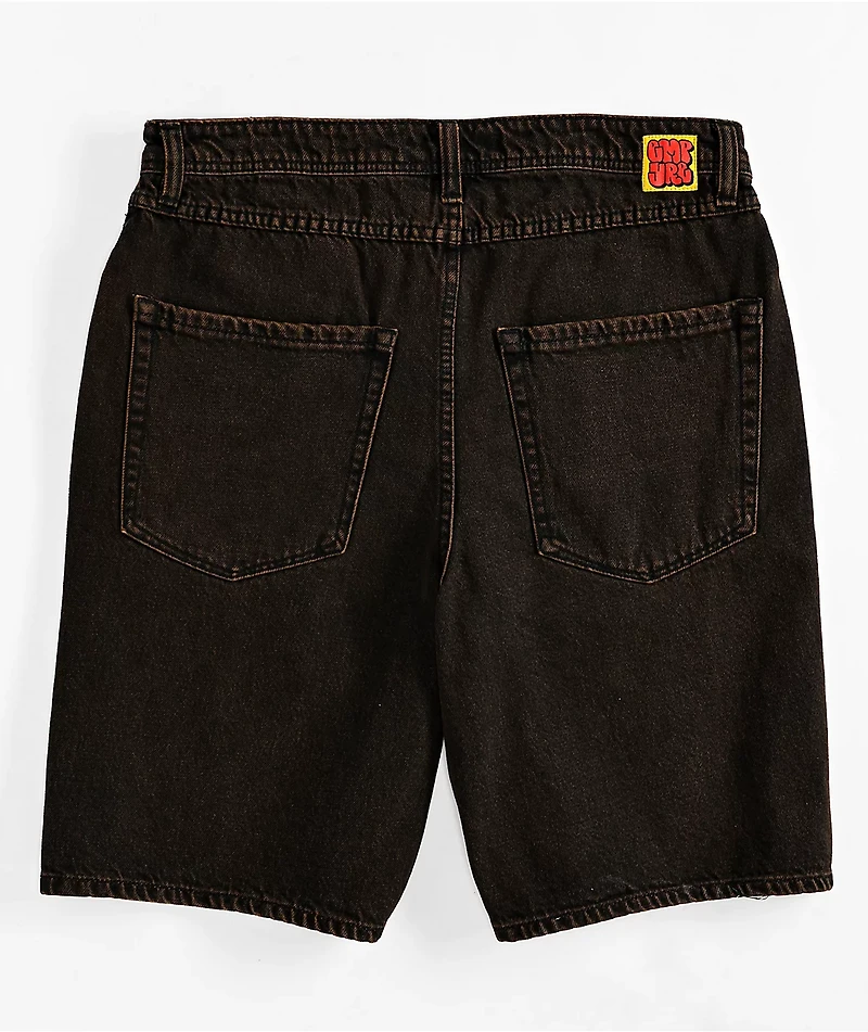 Empyre Loose Fit Brown Denim Skate Shorts