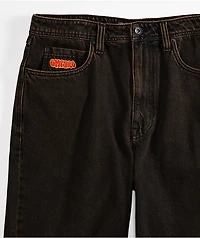 Empyre Loose Fit Brown Denim Skate Shorts