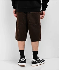 Empyre Loose Fit Brown Denim Skate Shorts