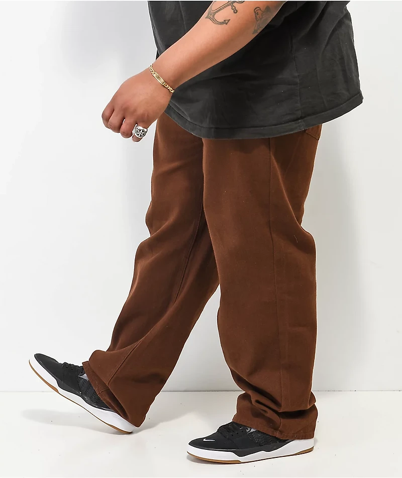 Empyre Loose Fit Brown Skate Jeans