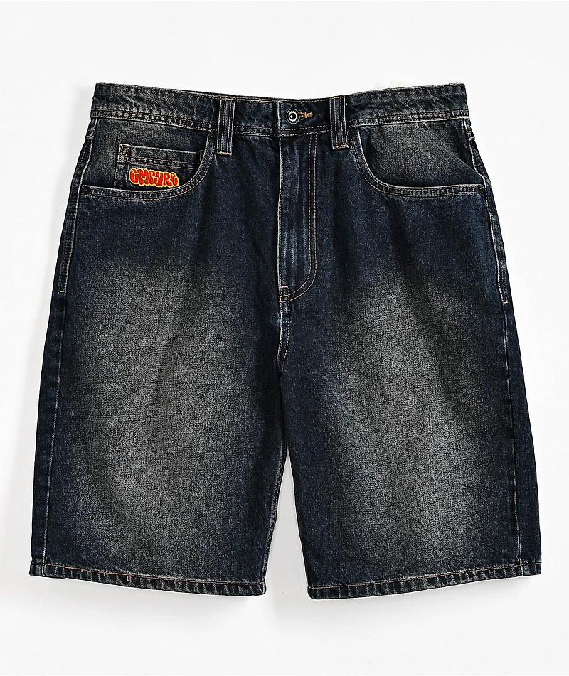Empyre Loose Fit Dark Blue Wash Denim Skate Shorts