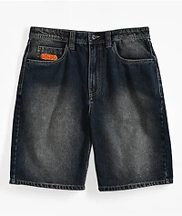 Empyre Loose Fit Dark Blue Wash Denim Skate Shorts