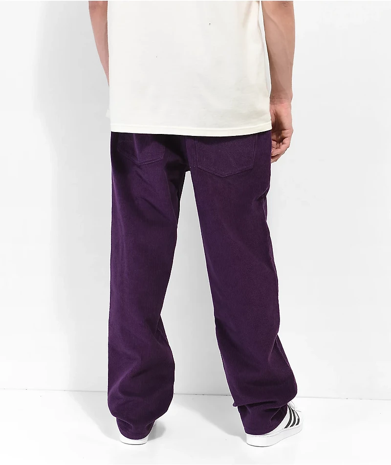 Empyre Loose Fit Dark Purple Corduroy Skate Pants
