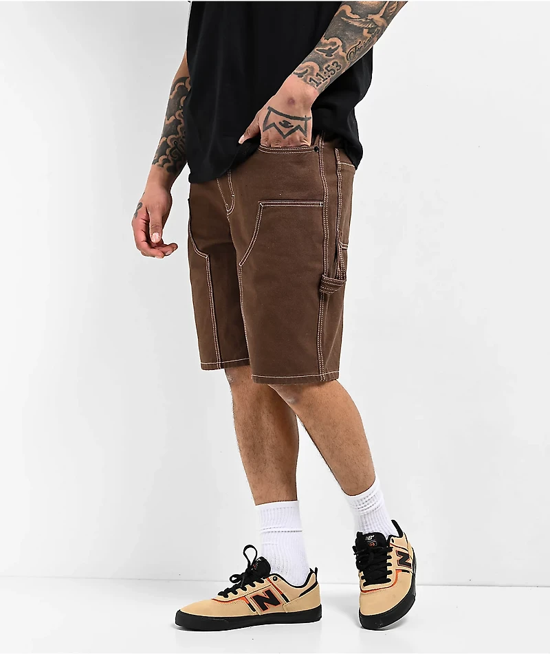 Empyre Loose Fit Double Knee Brown Shorts