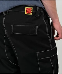 Empyre Loose Fit Embroidered Black Cargo Skate Pants