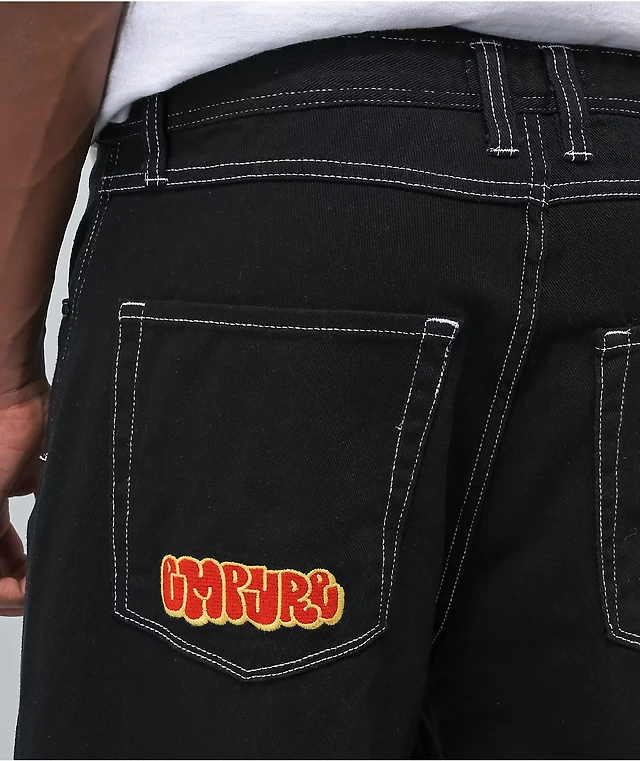 Empyre Loose Fit Embroidered Black Denim Skate Pants at Hamilton