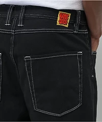 Empyre Loose Fit Embroidered Black Denim Skate Pants