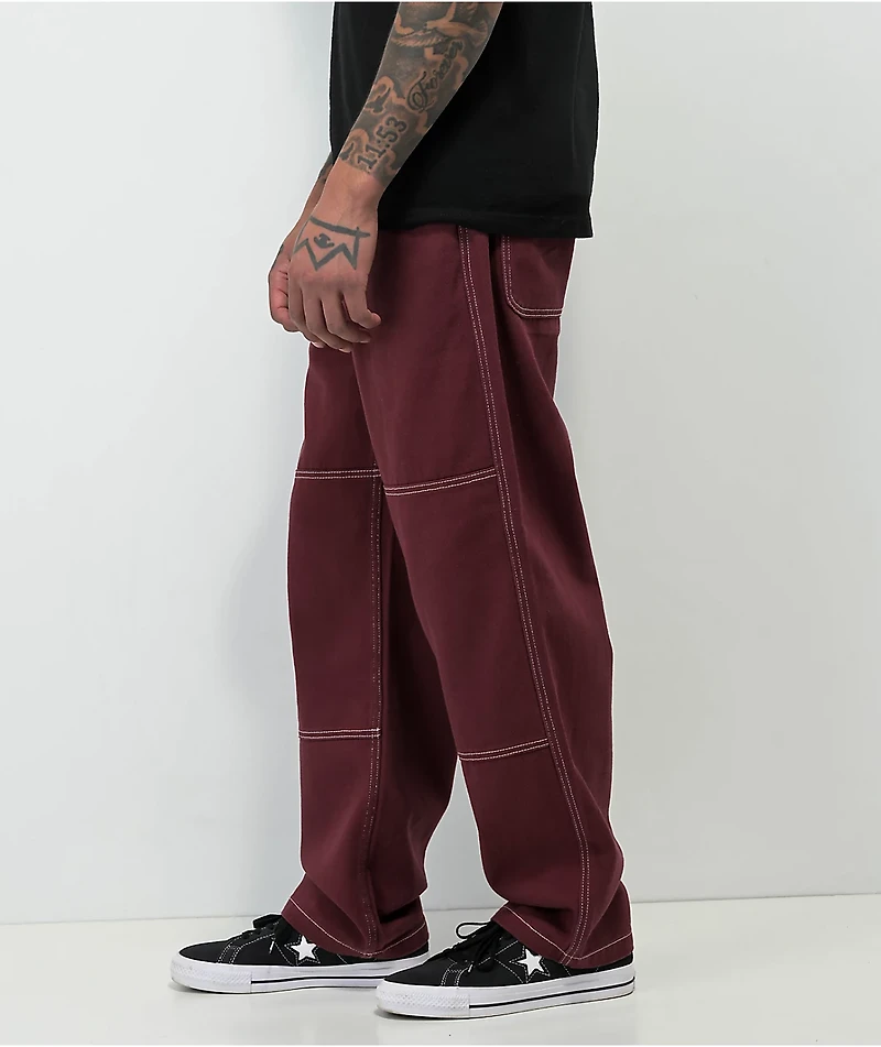 Empyre Loose Fit Maroon Carpenter Skate Jeans