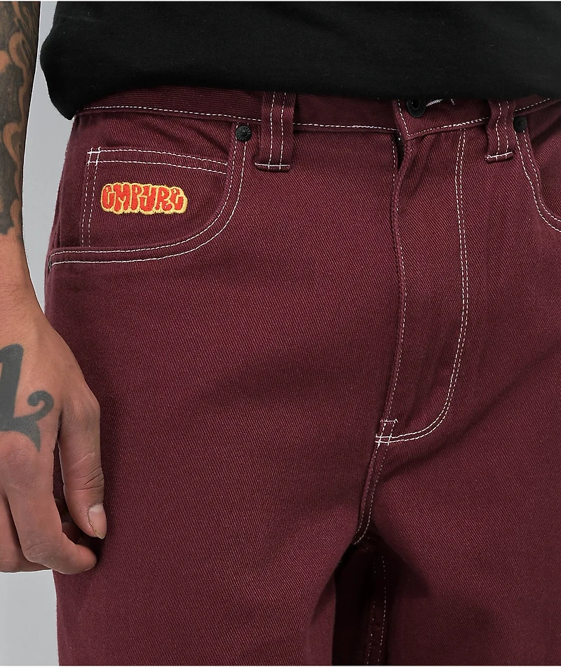 Empyre Loose Fit Maroon Carpenter Skate Jeans