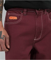 Empyre Loose Fit Maroon Carpenter Skate Jeans