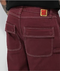 Empyre Loose Fit Maroon Carpenter Skate Jeans