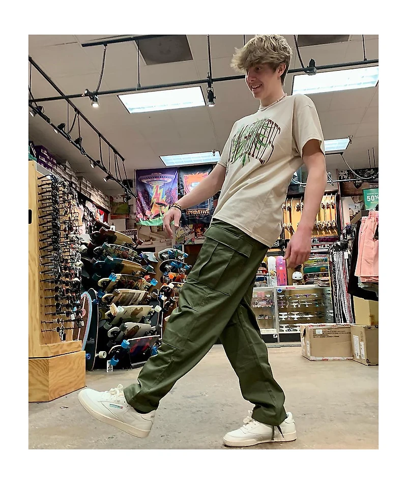 Empyre Loose Fit Olive Cargo Skate Pants