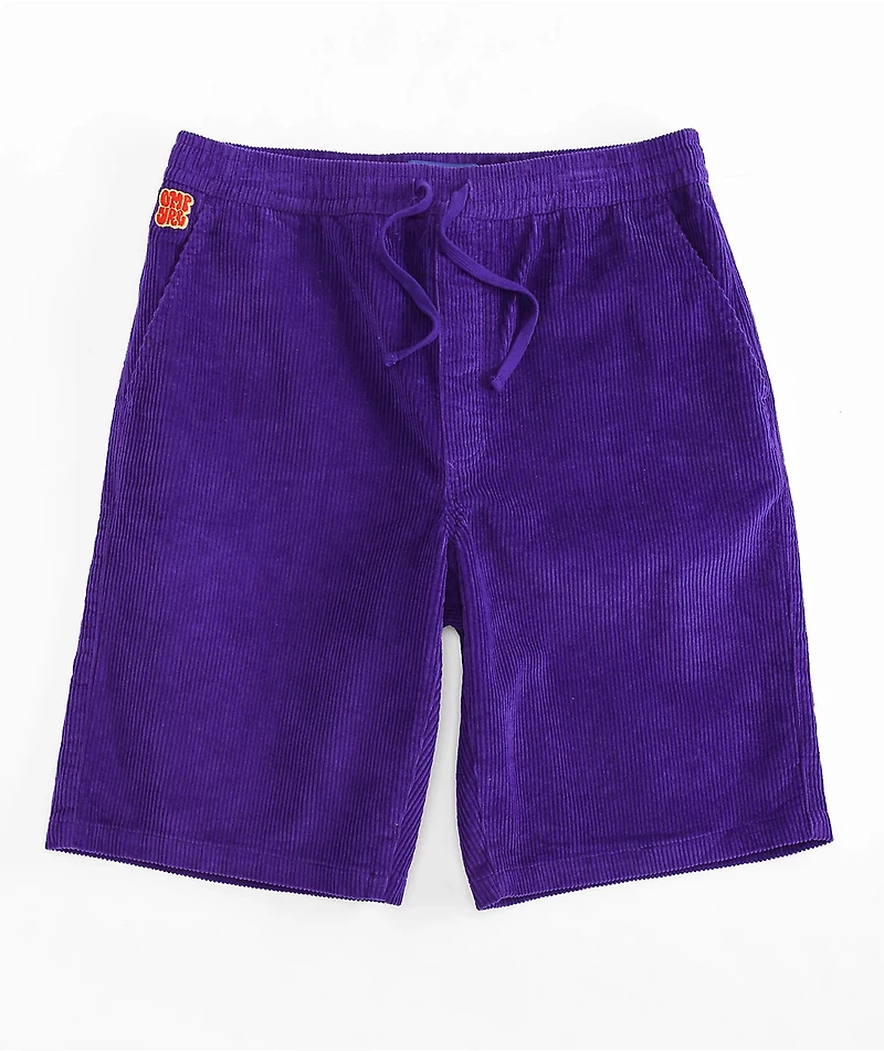 Empyre Loose Fit Purple Corduroy Skate Shorts