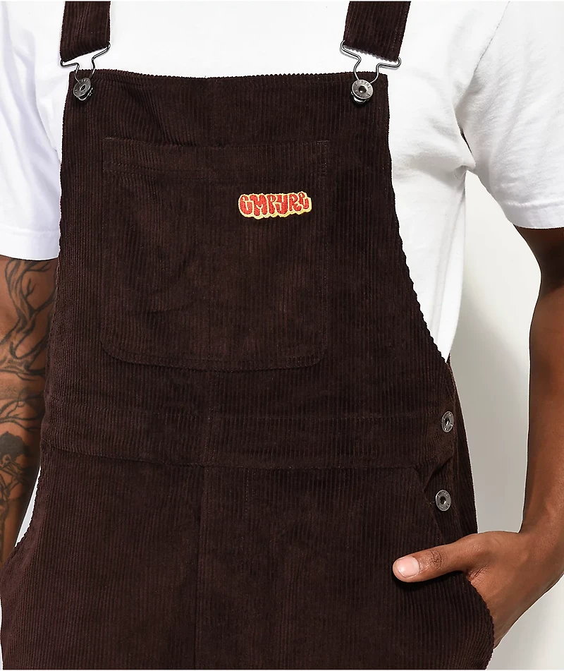 Empyre Loose Sk8 Brown Java Corduroy Overalls