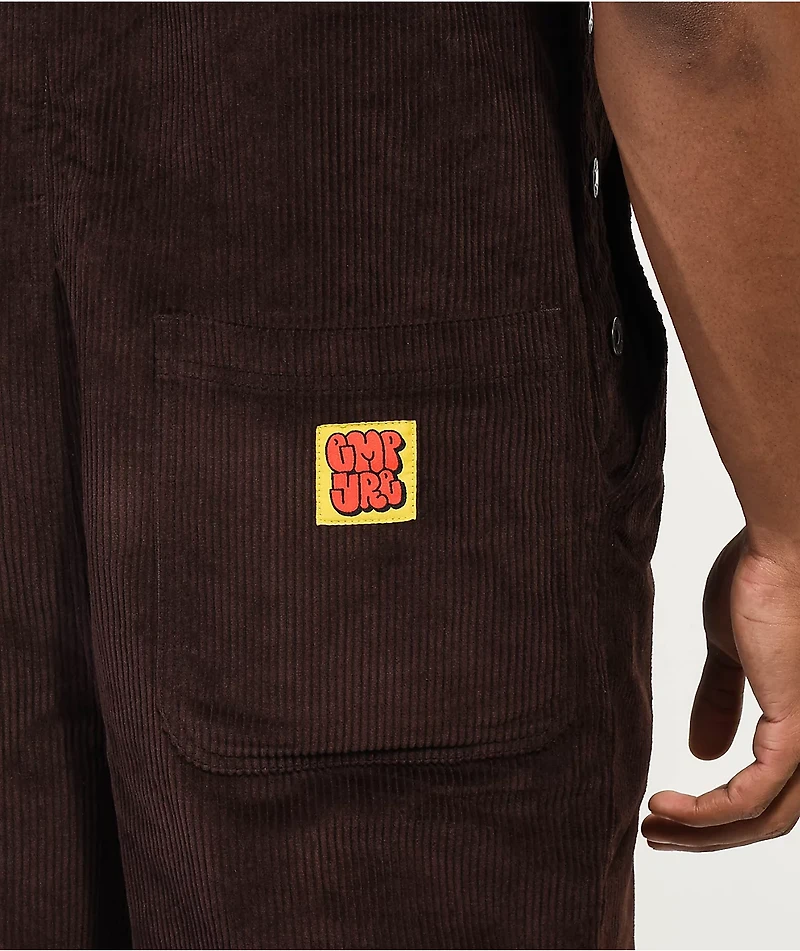 Empyre Loose Sk8 Brown Java Corduroy Overalls