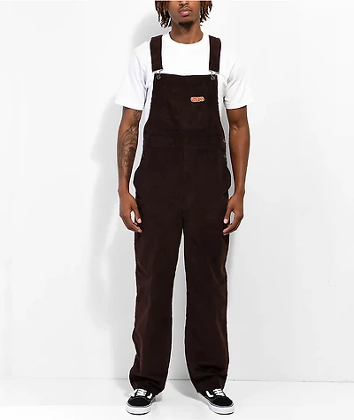 Empyre Loose Sk8 Brown Java Corduroy Overalls