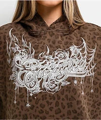 Empyre Love Kills Brown Wash Leopard Hoodie