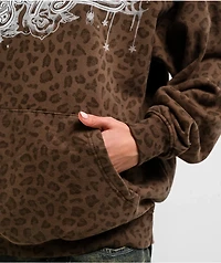 Empyre Love Kills Brown Wash Leopard Hoodie
