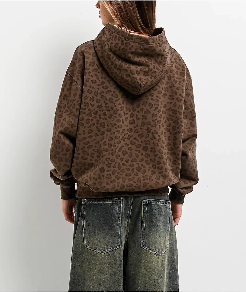 Empyre Love Kills Brown Wash Leopard Hoodie