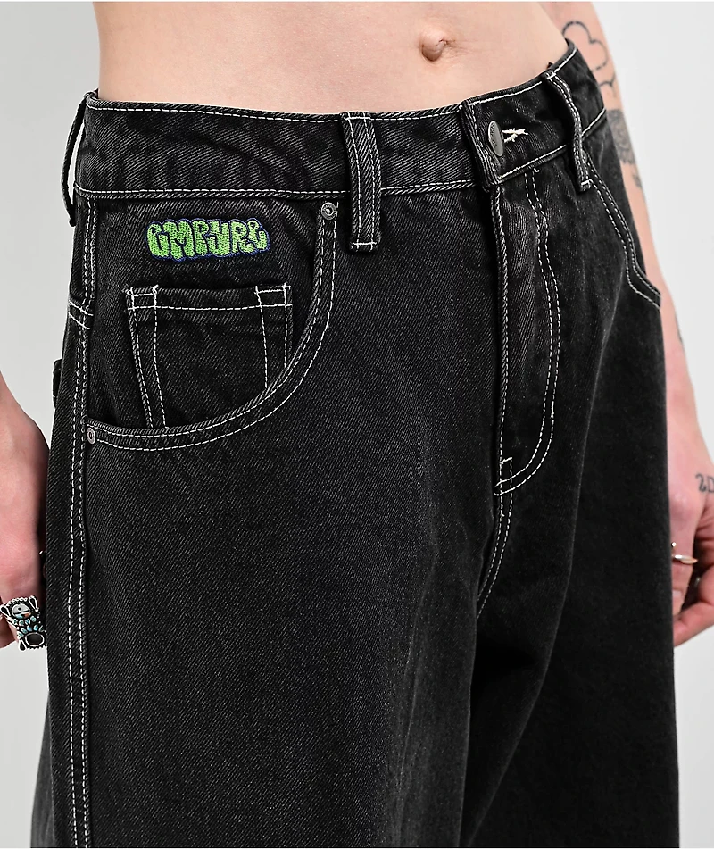 Empyre Marble Extent Wide Leg Black Denim Jeans