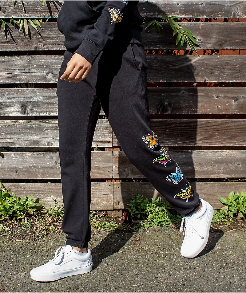 Empyre Meleah Butterfly Black Jogger Sweatpants