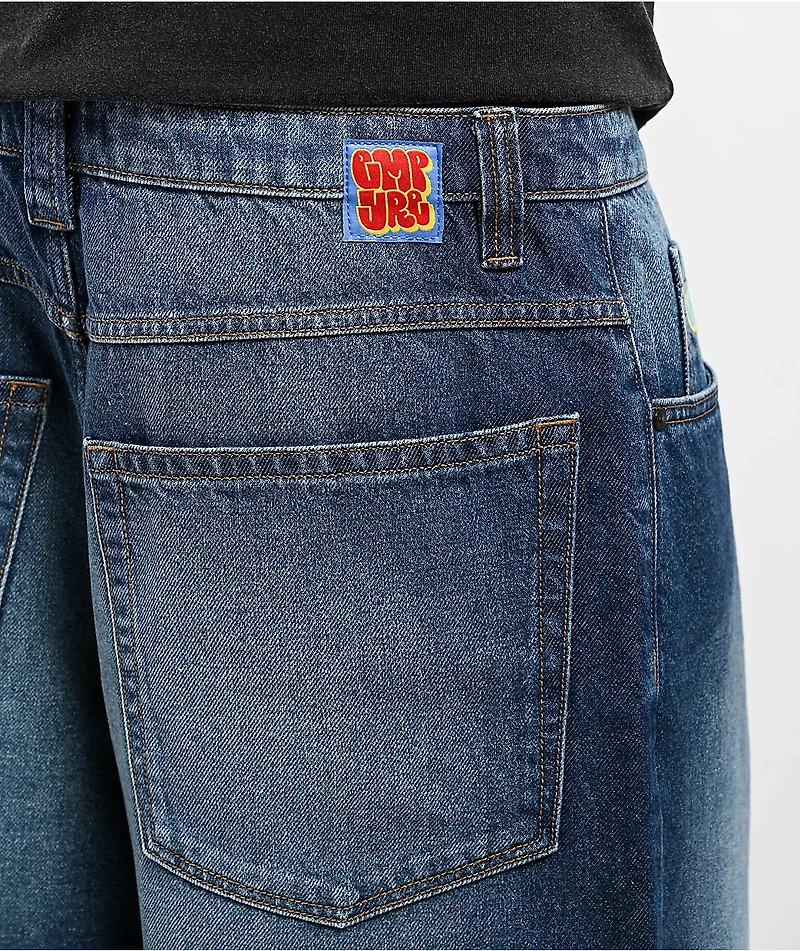 Empyre Midnight Dark Blue Wash Ultra Wide Skate Jeans