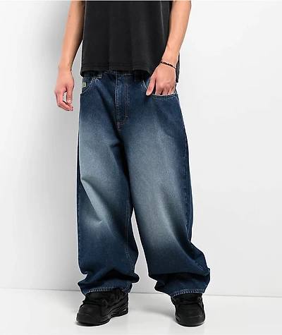 Empyre Midnight Dark Blue Wash Ultra Wide Skate Jeans