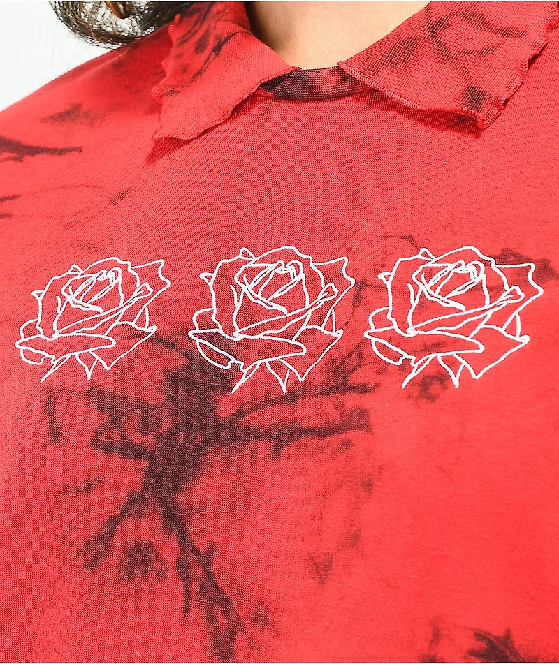 Empyre Morna Roses Red & Black Tie Dye Sweatshirt