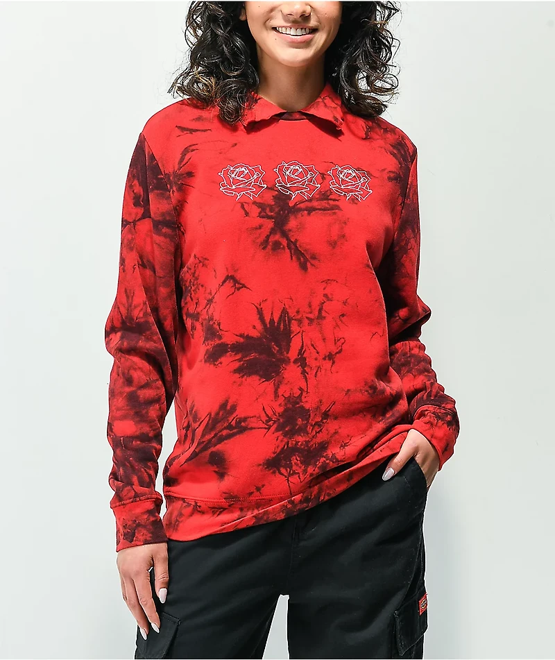 Empyre Morna Roses Red & Black Tie Dye Sweatshirt