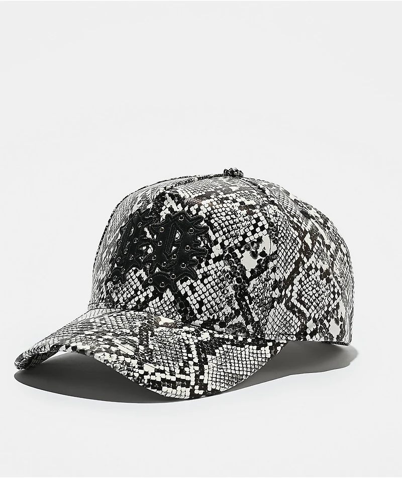 Empyre Ninety-Nine Python Snakeskin Faux Leather Snapback Hat