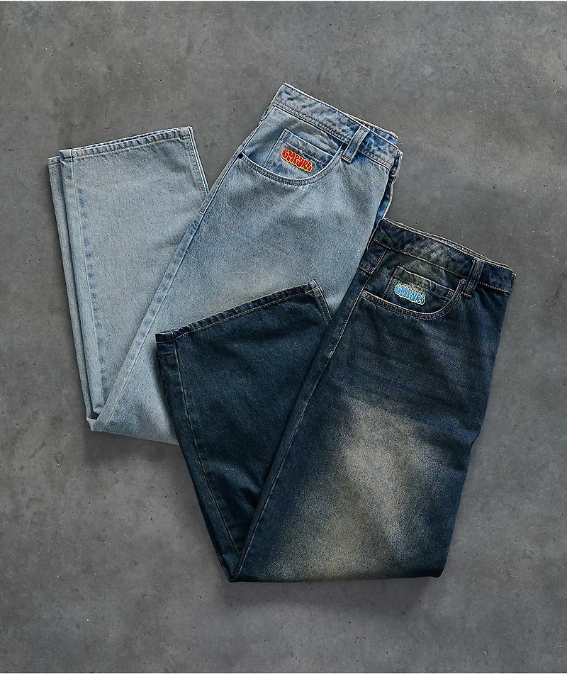 Empyre Ollie Blue Wash Loose Fit Skate Jeans