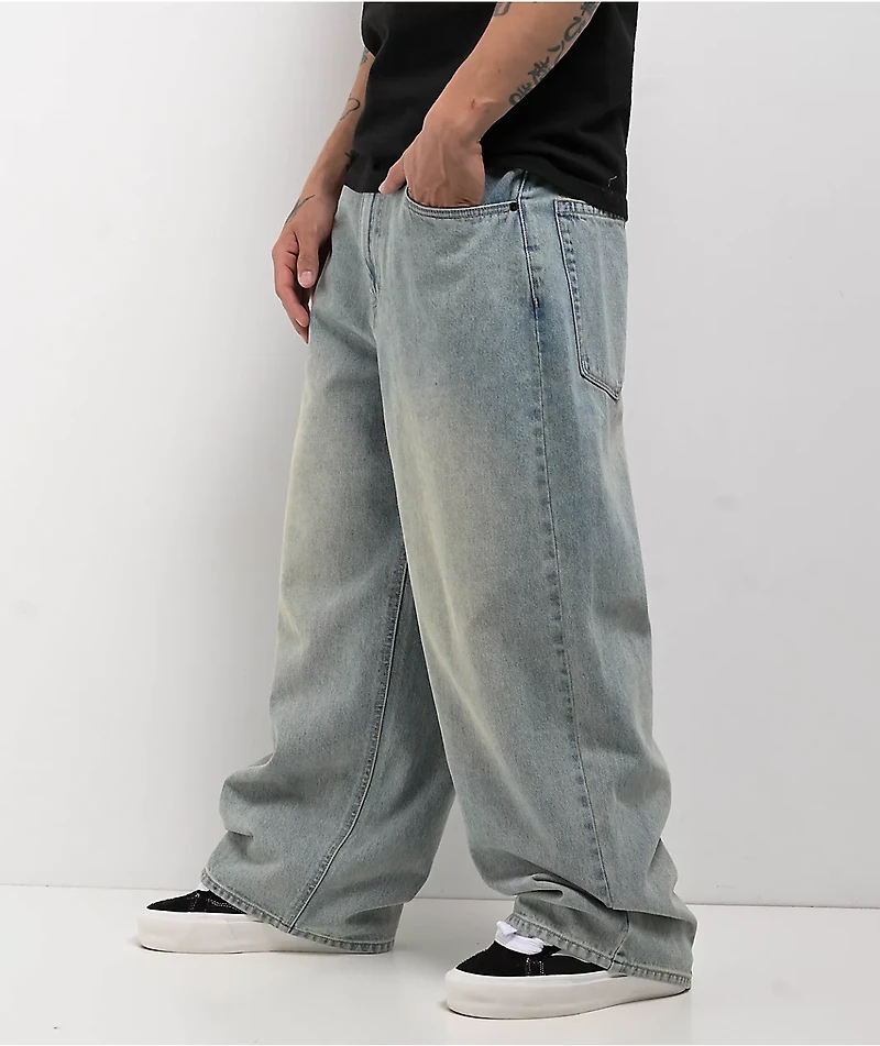 Empyre Ollie Light Blue Wash Ultra Wide Skate Jeans