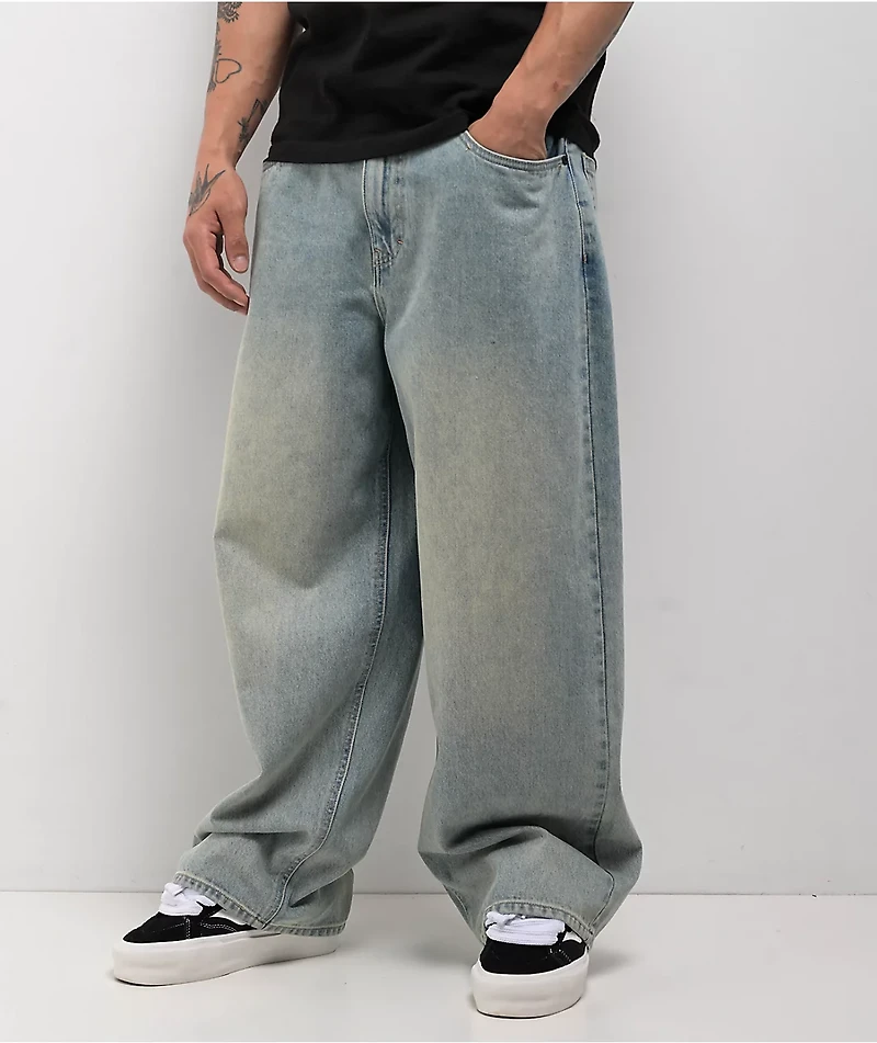 Empyre Ollie Light Blue Wash Ultra Wide Skate Jeans