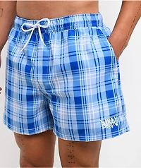 Empyre Ollie Plaid Blue Board Shorts