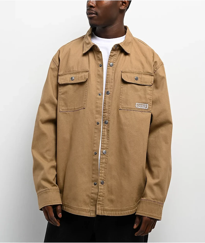 Empyre Overshirt Khaki Long Sleeve Work Shirt