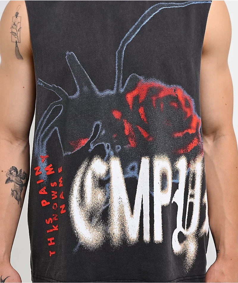 Empyre Pain Knows My Name Black Wash Tank Top