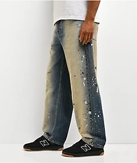 Empyre Paint N Blast Blue Wash Loose Fit Skate Jeans