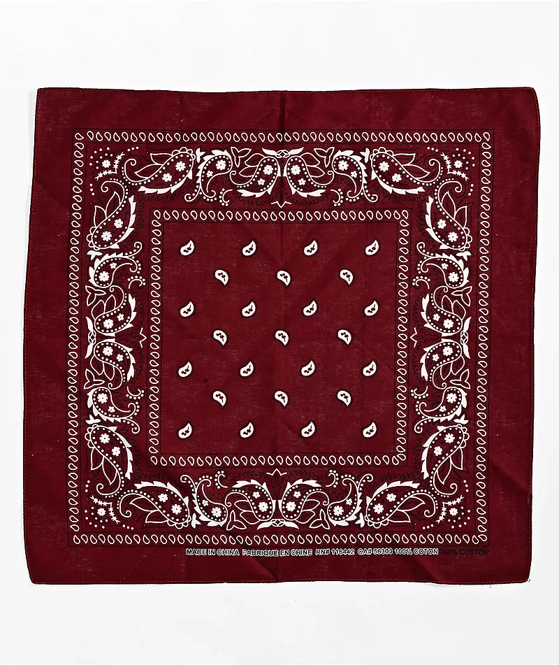 Empyre Paisley Dark Red Bandana