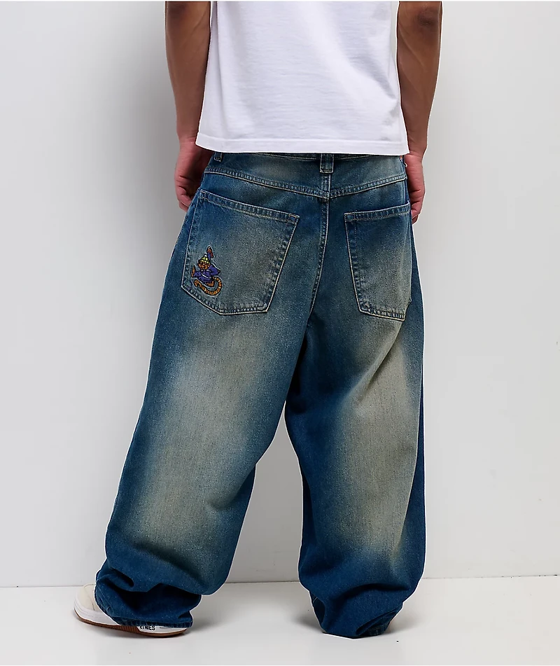 Empyre Pallor Blue Ultra Wide Skate Jeans
