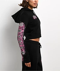 Empyre Pink Riot Black Crop Zip Hoodie
