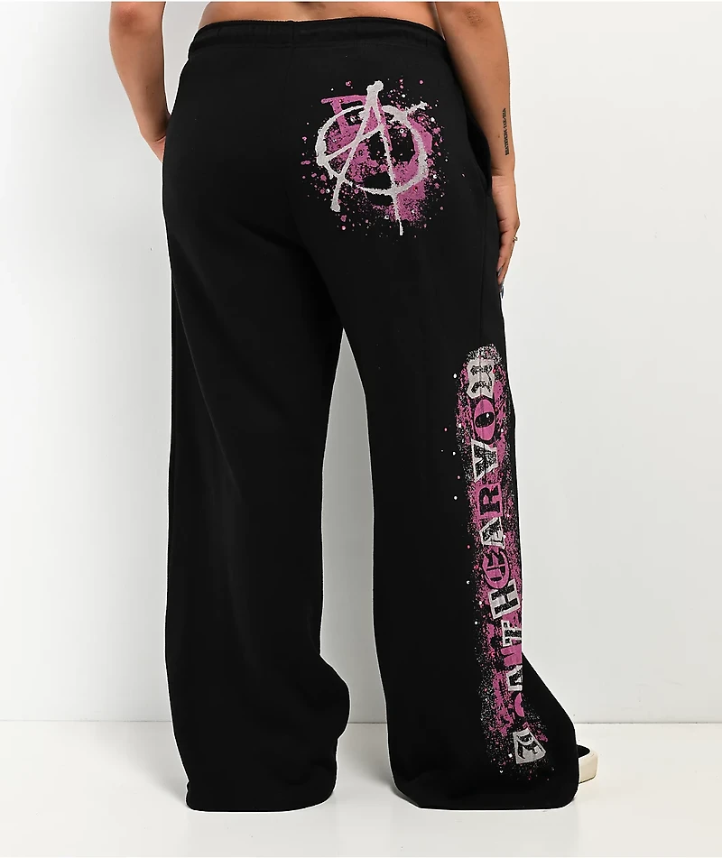 Empyre Pink Riot Black Wide Leg Sweatpants