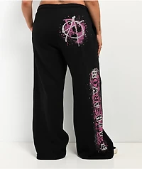 Empyre Pink Riot Black Wide Leg Sweatpants