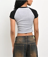 Empyre Punks Not Dead Grey & Black Crop T-Shirt